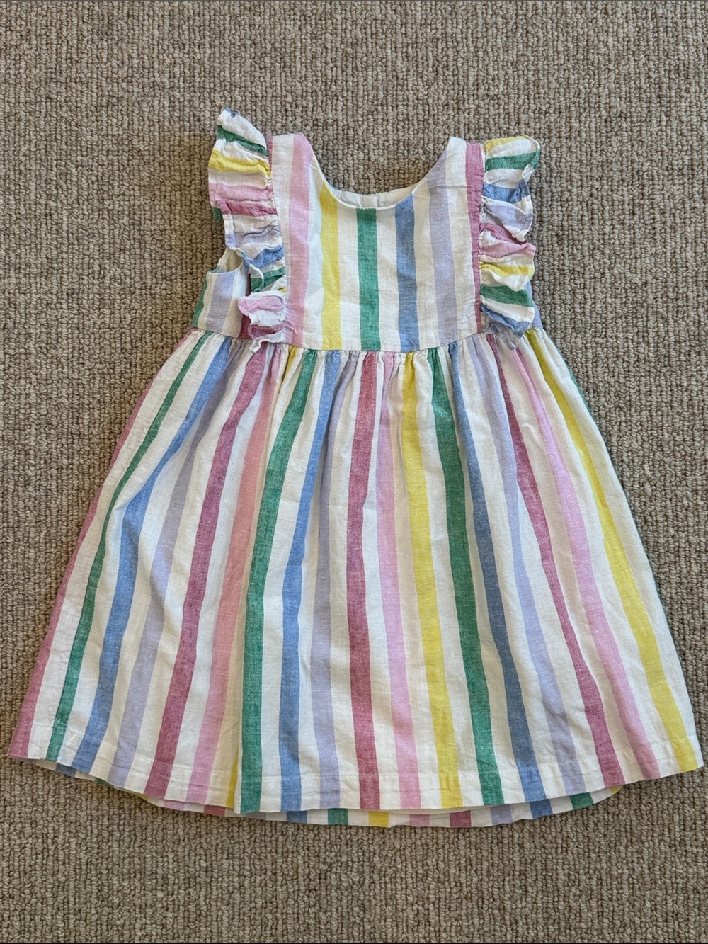 GAP Pastel Multi-Color Stripe Ruffle Sundress